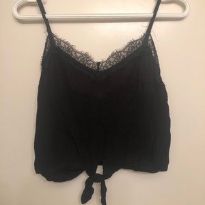 Cropped black tank top size S